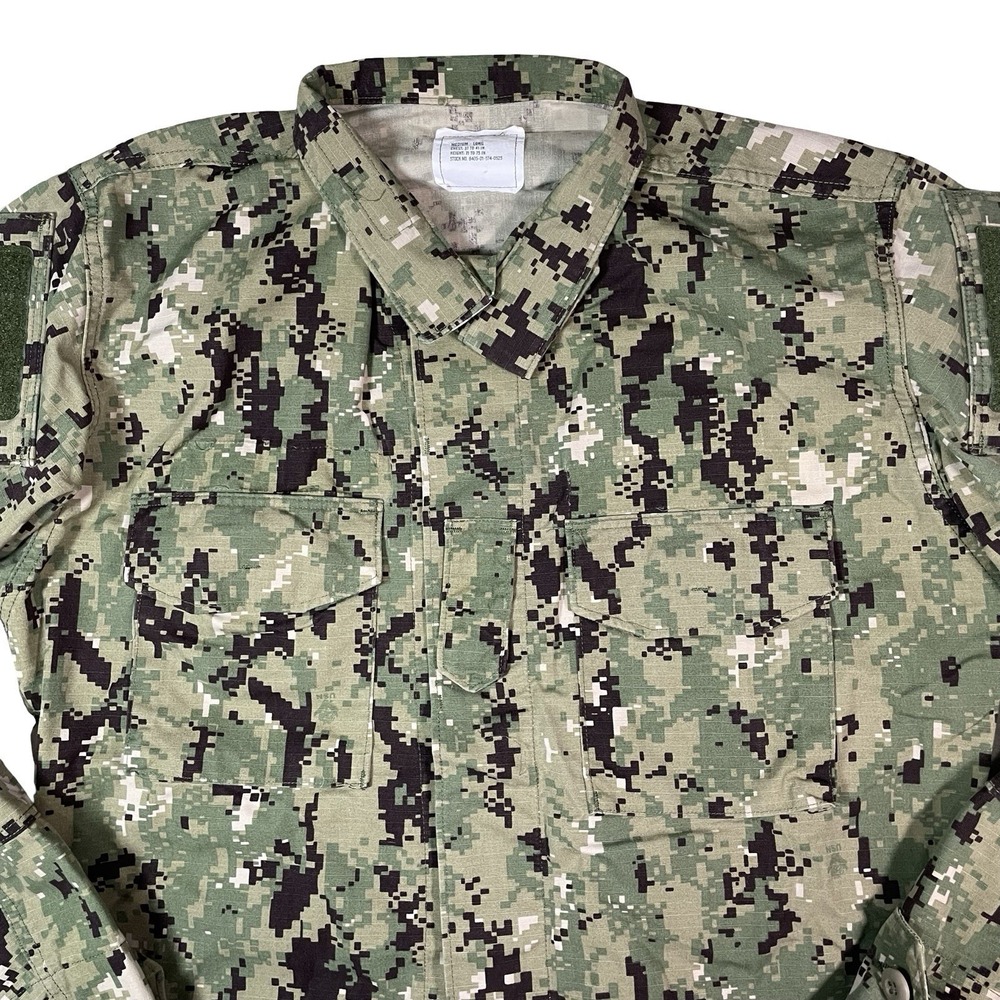 US Navy Nwu Type iii Green Digital Blouse Size Medium Long Ripstop - Picture 3 of 12